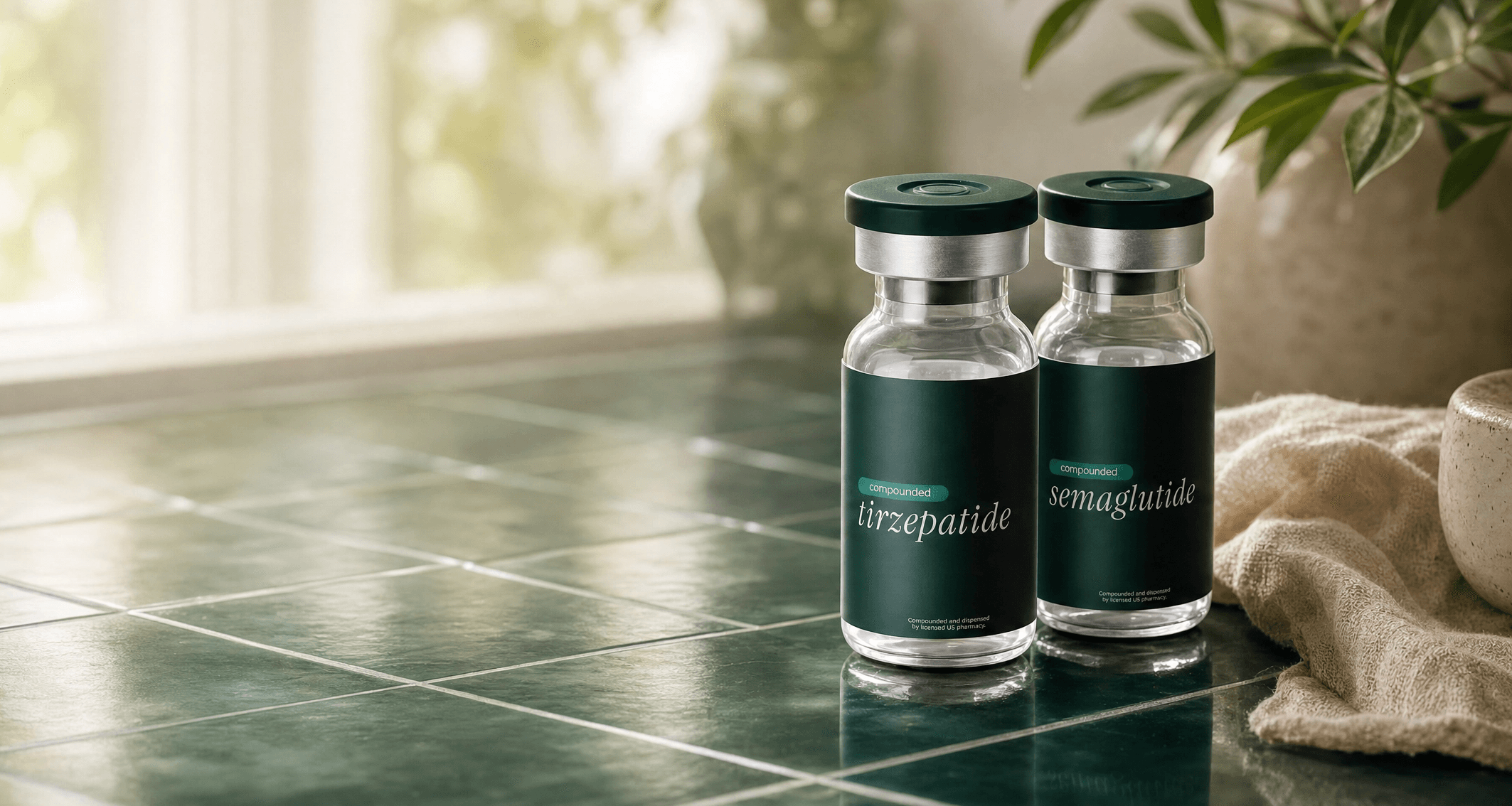Compounded tirzepatide and semaglutide vials